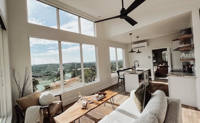 Hideaway Hollow exterior with pool and Hill Country views
